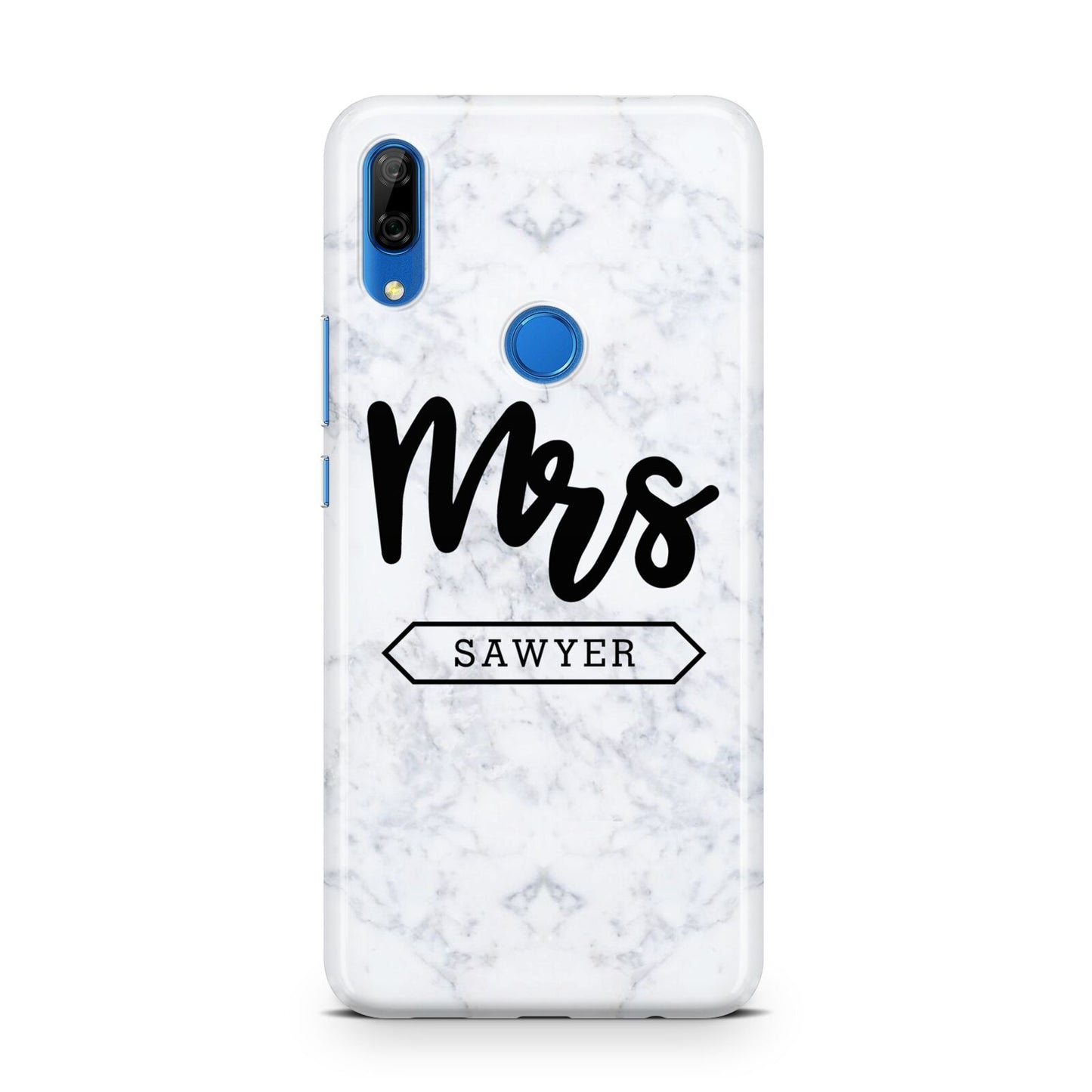 Personalised Black Mrs Surname On Marble Huawei P Smart Z