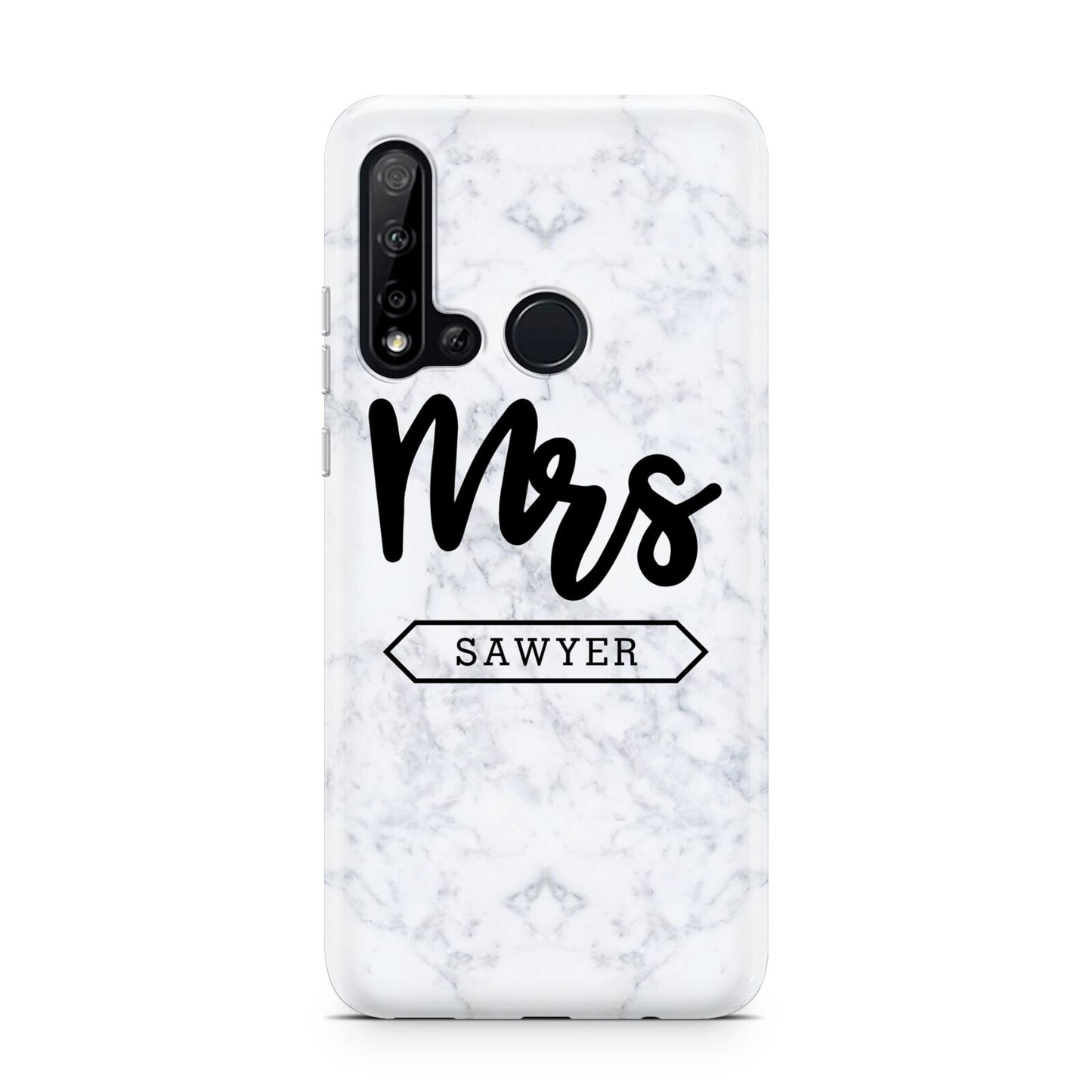 Personalised Black Mrs Surname On Marble Huawei P20 Lite 5G Phone Case