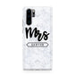 Personalised Black Mrs Surname On Marble Huawei P30 Pro Phone Case