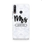 Personalised Black Mrs Surname On Marble Huawei P40 Lite E Phone Case