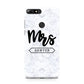 Personalised Black Mrs Surname On Marble Huawei Y7 2018