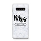Personalised Black Mrs Surname On Marble Protective Samsung Galaxy Case