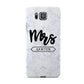 Personalised Black Mrs Surname On Marble Samsung Galaxy Alpha Case