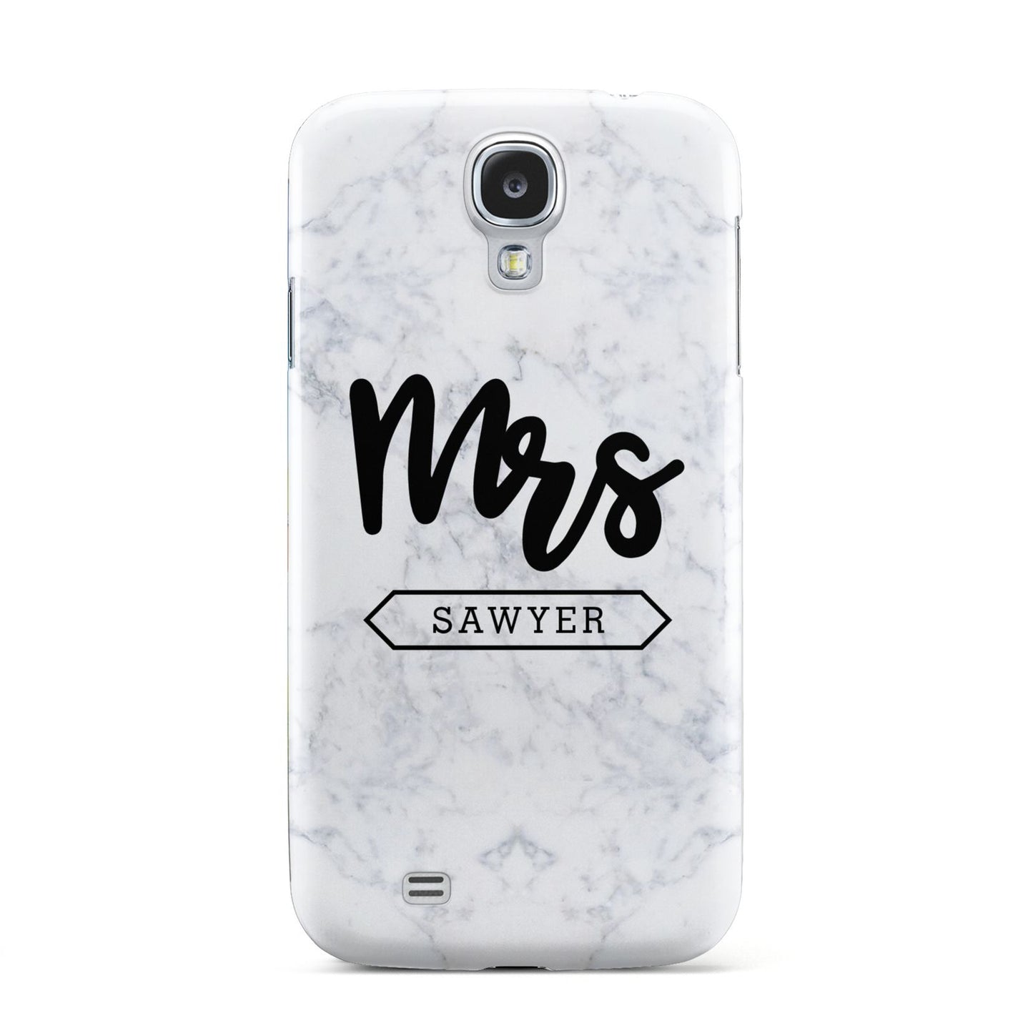 Personalised Black Mrs Surname On Marble Samsung Galaxy S4 Case