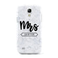 Personalised Black Mrs Surname On Marble Samsung Galaxy S4 Mini Case
