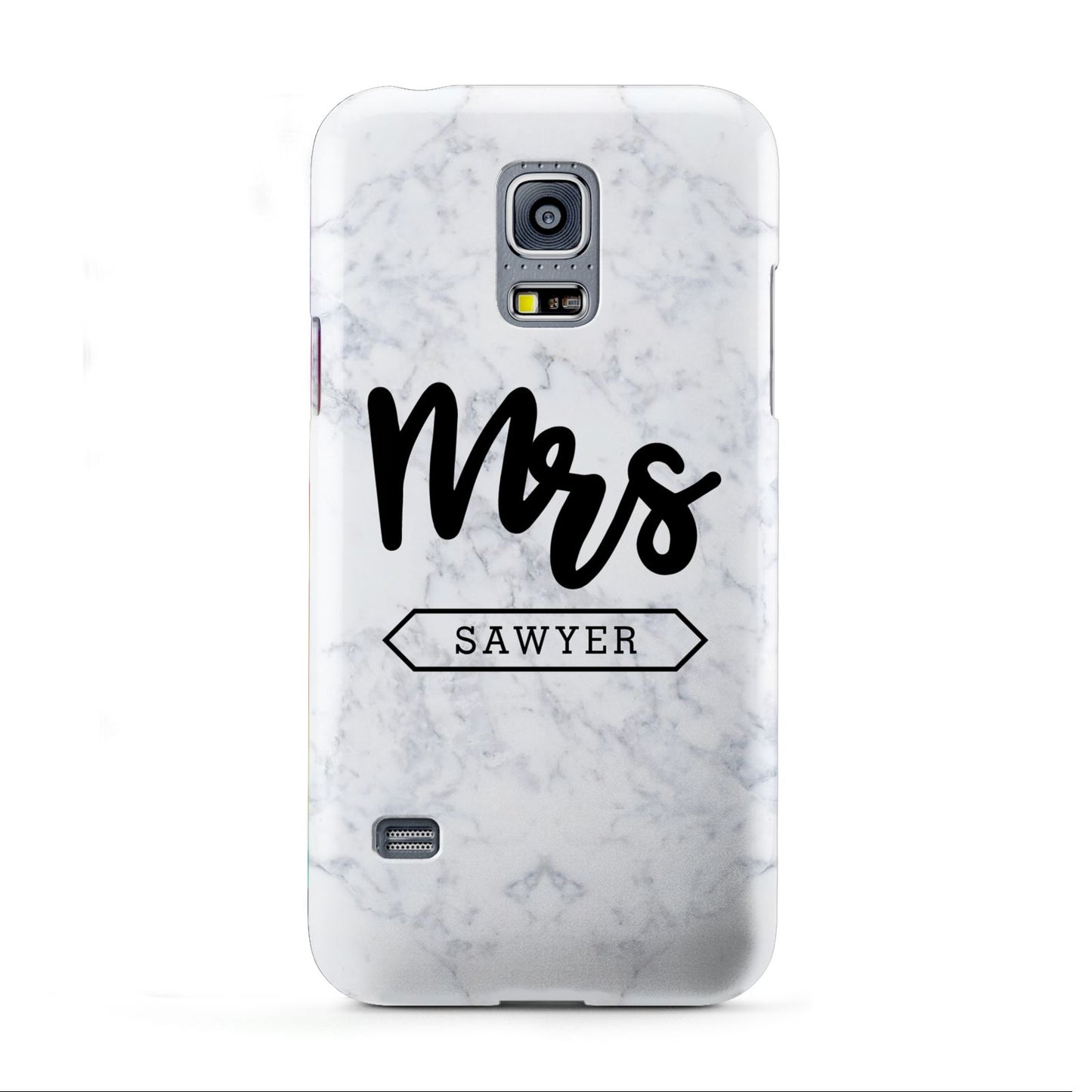 Personalised Black Mrs Surname On Marble Samsung Galaxy S5 Mini Case