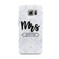 Personalised Black Mrs Surname On Marble Samsung Galaxy S6 Case