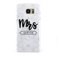 Personalised Black Mrs Surname On Marble Samsung Galaxy S7 Edge Case