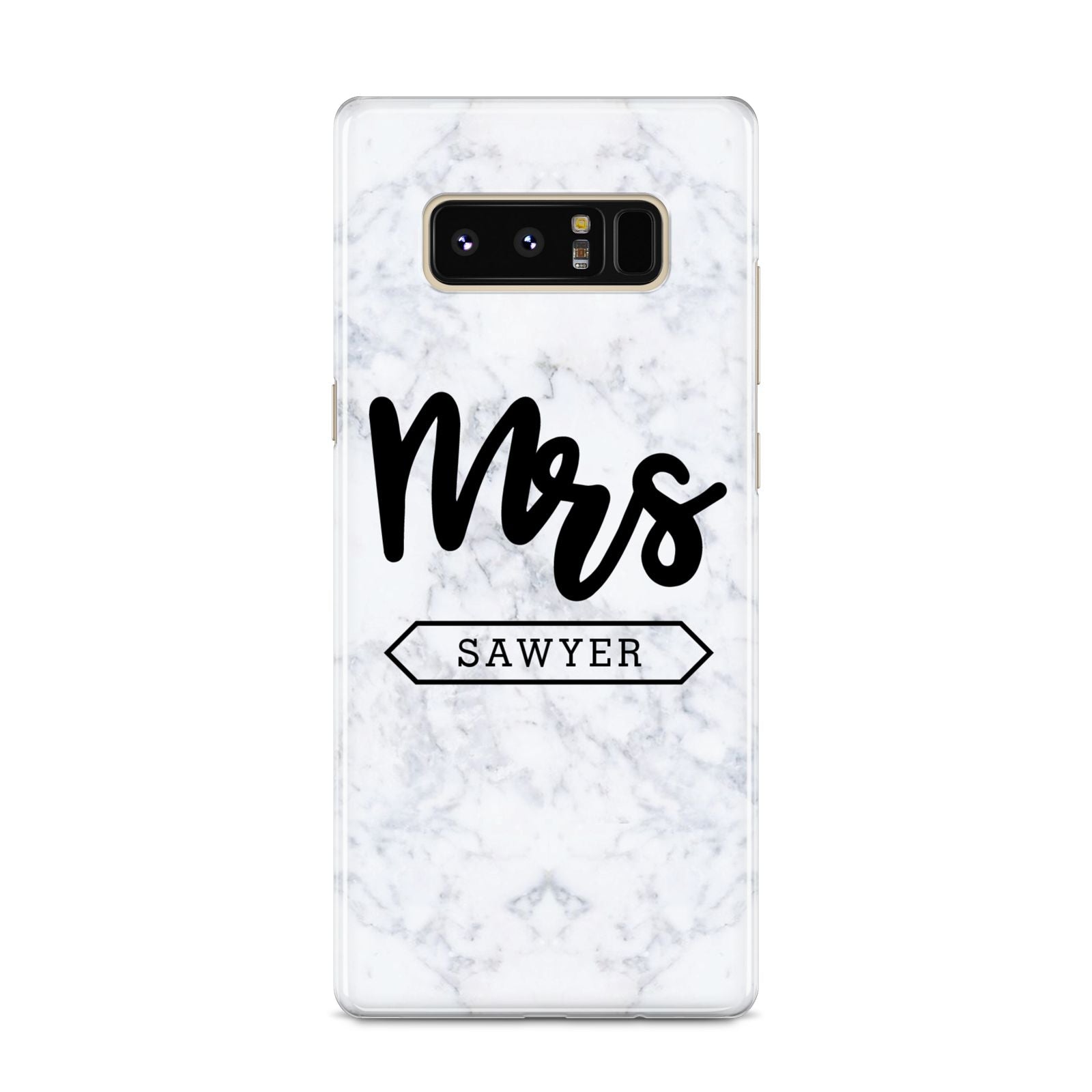 Personalised Black Mrs Surname On Marble Samsung Galaxy S8 Case