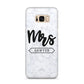 Personalised Black Mrs Surname On Marble Samsung Galaxy S8 Plus Case