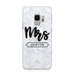 Personalised Black Mrs Surname On Marble Samsung Galaxy S9 Case