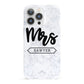 Personalised Black Mrs Surname On Marble iPhone 13 Pro Full Wrap 3D Snap Case