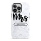 Personalised Black Mrs Surname On Marble iPhone 13 Pro Full Wrap 3D Tough Case