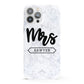Personalised Black Mrs Surname On Marble iPhone 13 Pro Max Full Wrap 3D Snap Case