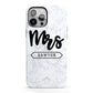Personalised Black Mrs Surname On Marble iPhone 13 Pro Max Full Wrap 3D Tough Case