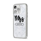 Personalised Black Mrs Surname On Marble iPhone 14 Pro Max Glitter Tough Case Silver Angled Image