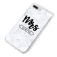 Personalised Black Mrs Surname On Marble iPhone 8 Plus Bumper Case on Silver iPhone Alternative Image