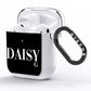 Personalised Black Name AirPods Clear Case Side Image