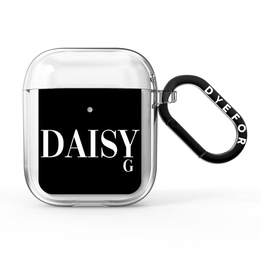 Personalised Black Name AirPods Clear Case