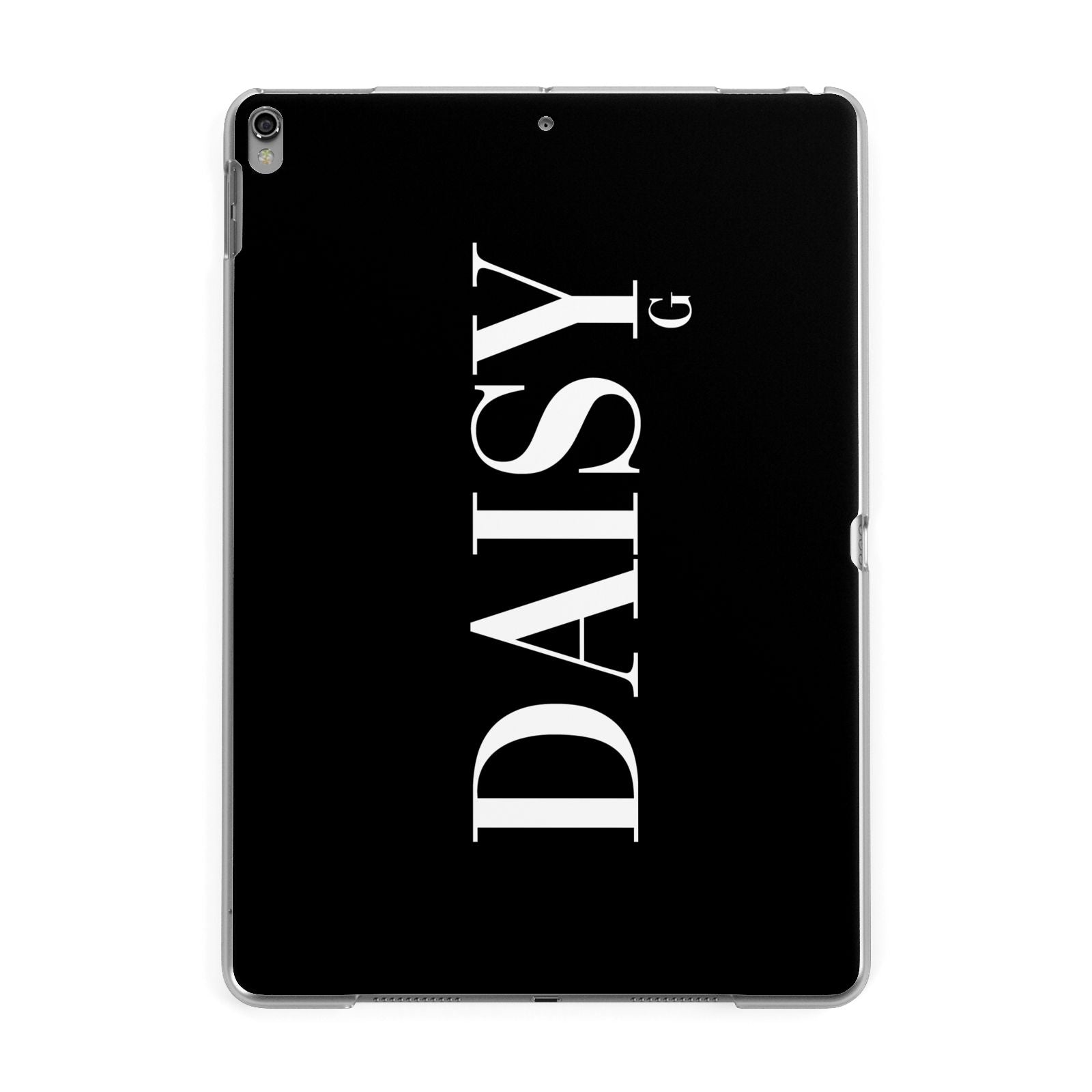 Personalised Black Name Apple iPad Grey Case