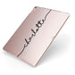 Personalised Black Name Customised Clear Apple iPad Case on Rose Gold iPad Side View