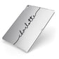 Personalised Black Name Customised Clear Apple iPad Case on Silver iPad Side View