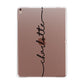 Personalised Black Name Customised Clear Apple iPad Rose Gold Case