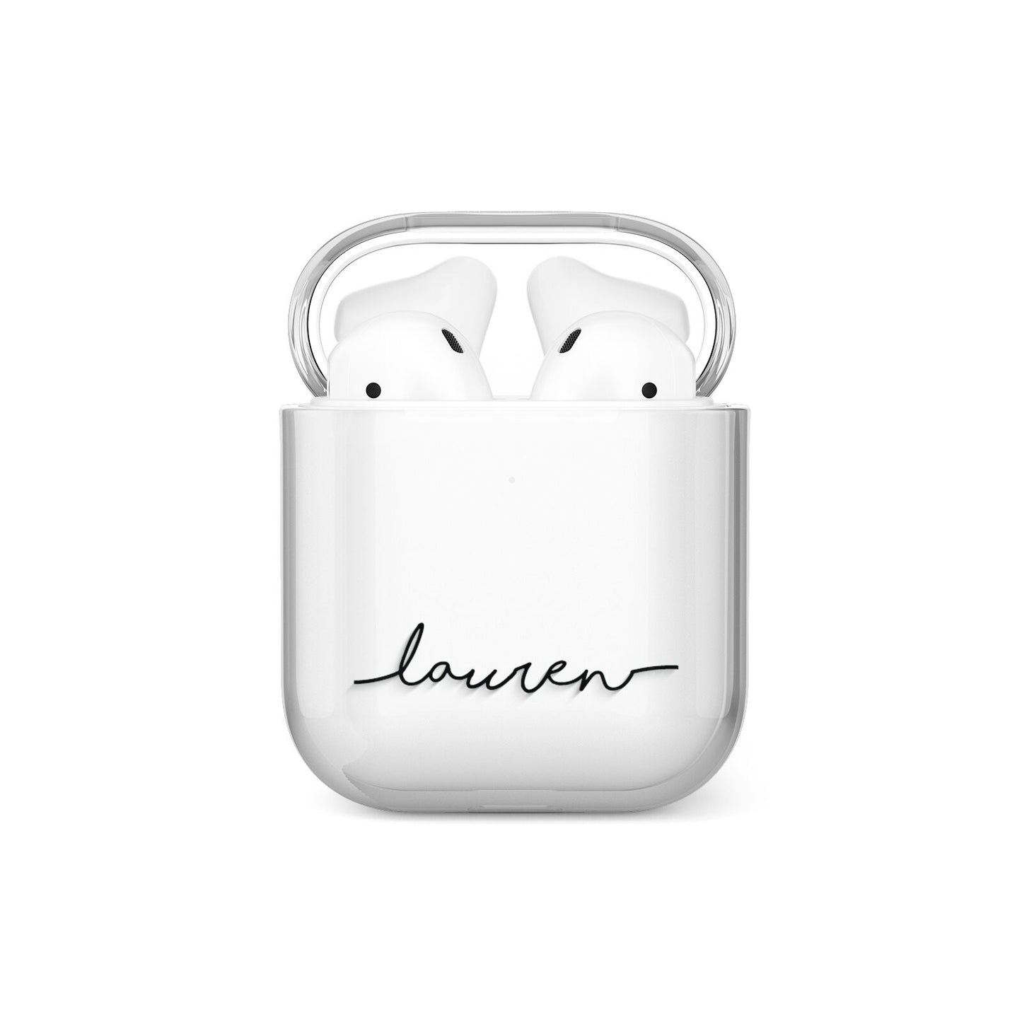 Personalised Black Name Handwriting Clear Custom AirPods Case