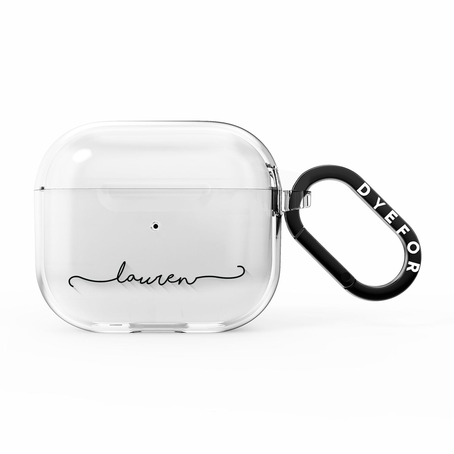 Personalised Black Name Handwriting Clear Custom AirPods Clear Case 3rd Gen
