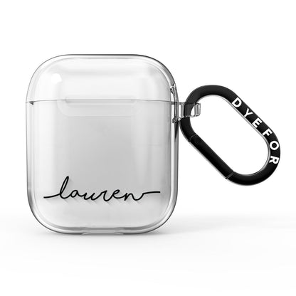 Personalised Black Name Handwriting Clear Custom AirPods Clear Case
