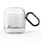 Personalised Black Name Handwriting Clear Custom AirPods Glitter Case