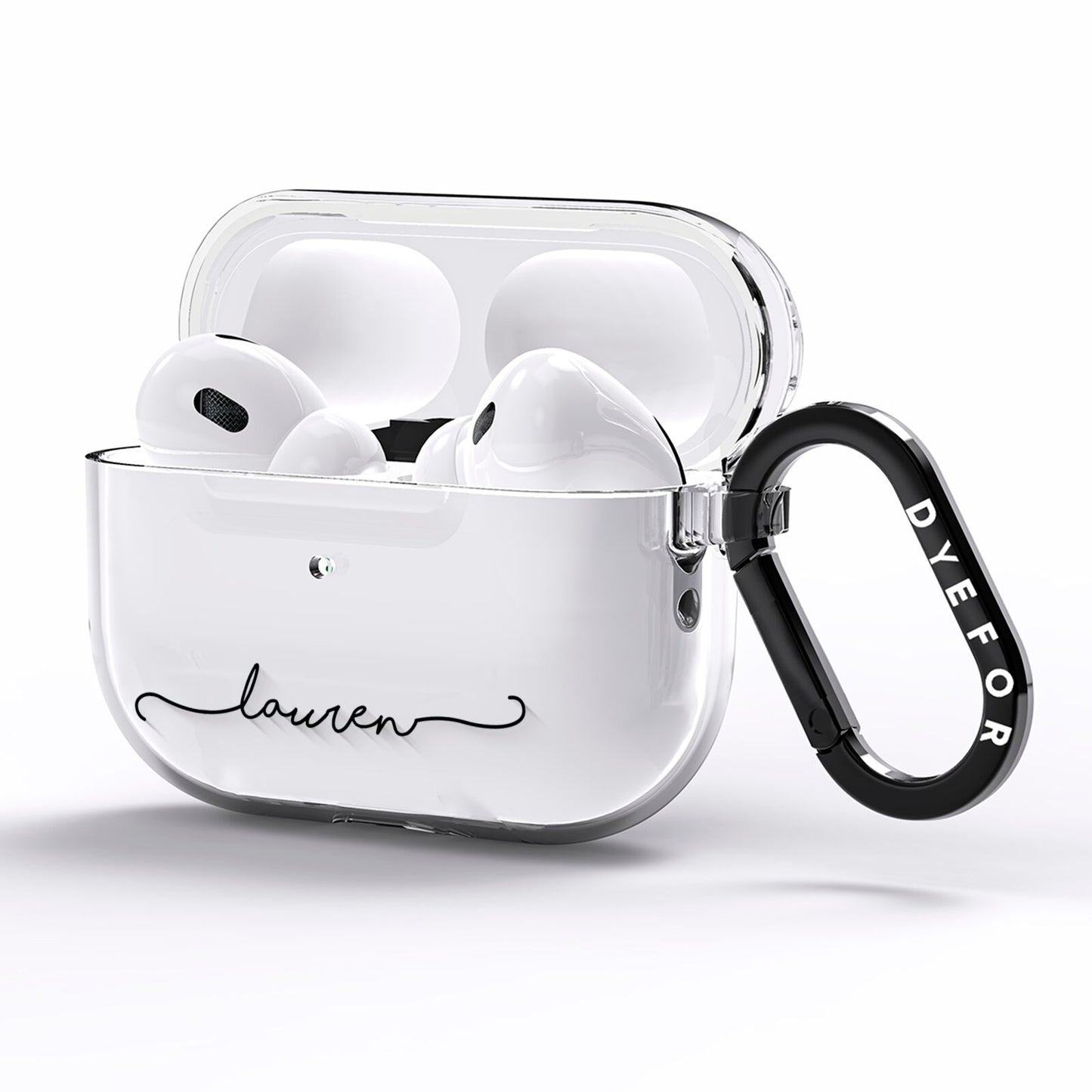 Personalised Black Name Handwriting Clear Custom AirPods Pro Clear Case Side Image