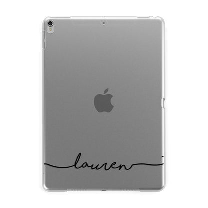 Personalised Black Name Handwriting Clear Custom Apple iPad Silver Case