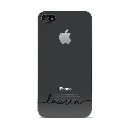 Personalised Black Name Handwriting Clear Custom Apple iPhone 4s Case
