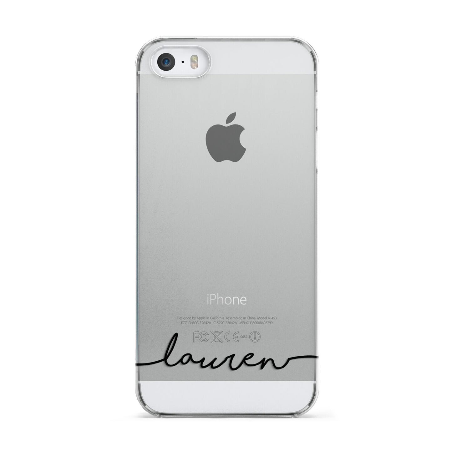 Personalised Black Name Handwriting Clear Custom Apple iPhone 5 Case