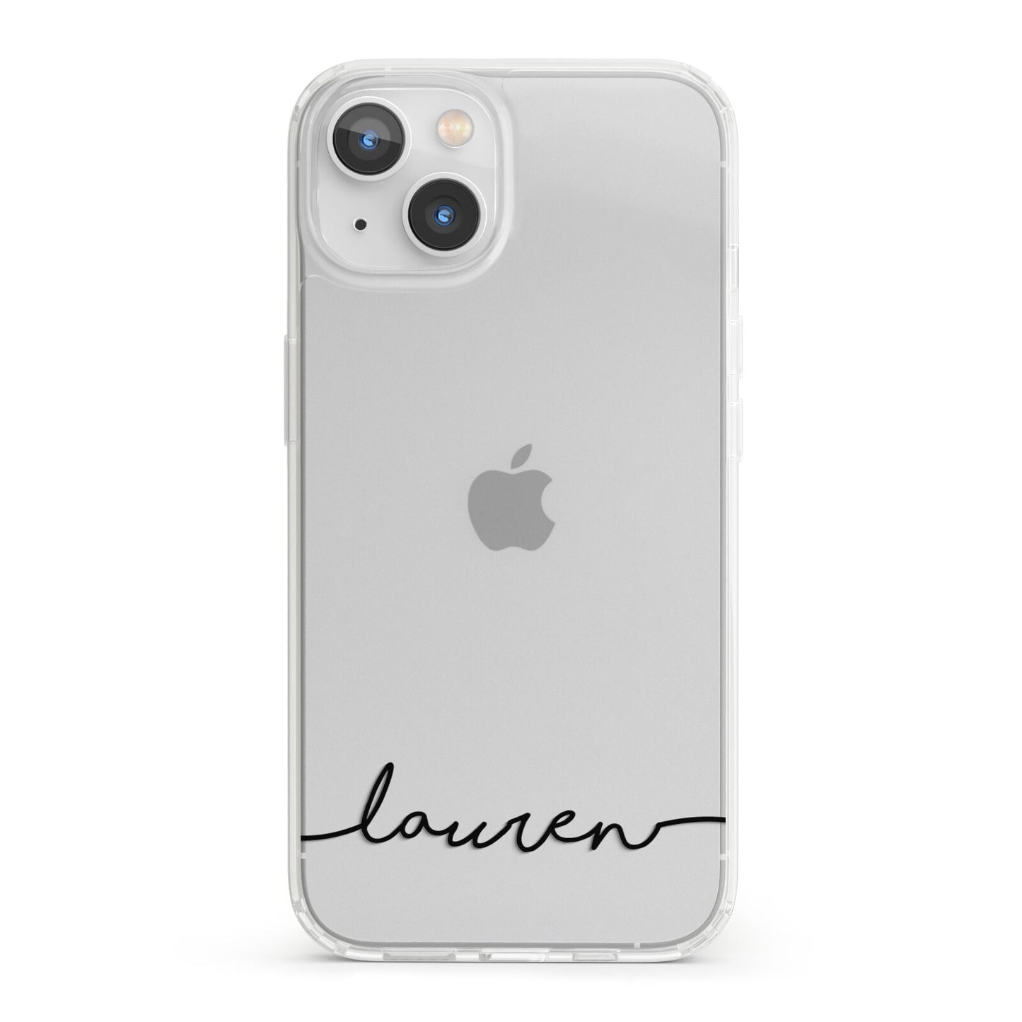 Personalised Black Name Handwriting Clear Custom iPhone 13 Clear Bumper Case