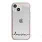 Personalised Black Name Handwriting Clear Custom iPhone 13 Mini TPU Impact Case with Pink Edges