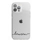 Personalised Black Name Handwriting Clear Custom iPhone 13 Pro Max TPU Impact Case with White Edges