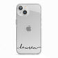 Personalised Black Name Handwriting Clear Custom iPhone 13 TPU Impact Case with White Edges
