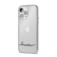 Personalised Black Name Handwriting Clear Custom iPhone 14 Pro Max Clear Tough Case Silver Angled Image