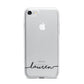 Personalised Black Name Handwriting Clear Custom iPhone 7 Bumper Case on Silver iPhone