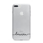 Personalised Black Name Handwriting Clear Custom iPhone 7 Plus Bumper Case on Silver iPhone