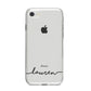 Personalised Black Name Handwriting Clear Custom iPhone 8 Bumper Case on Silver iPhone