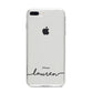 Personalised Black Name Handwriting Clear Custom iPhone 8 Plus Bumper Case on Silver iPhone