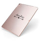 Personalised Black Name Heart Arrow Clear Apple iPad Case on Rose Gold iPad Side View