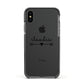 Personalised Black Name Heart Arrow Clear Apple iPhone Xs Impact Case Black Edge on Black Phone