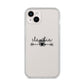 Personalised Black Name Heart Arrow Clear iPhone 14 Plus Clear Tough Case Starlight