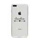 Personalised Black Name Heart Arrow Clear iPhone 8 Plus Bumper Case on Silver iPhone