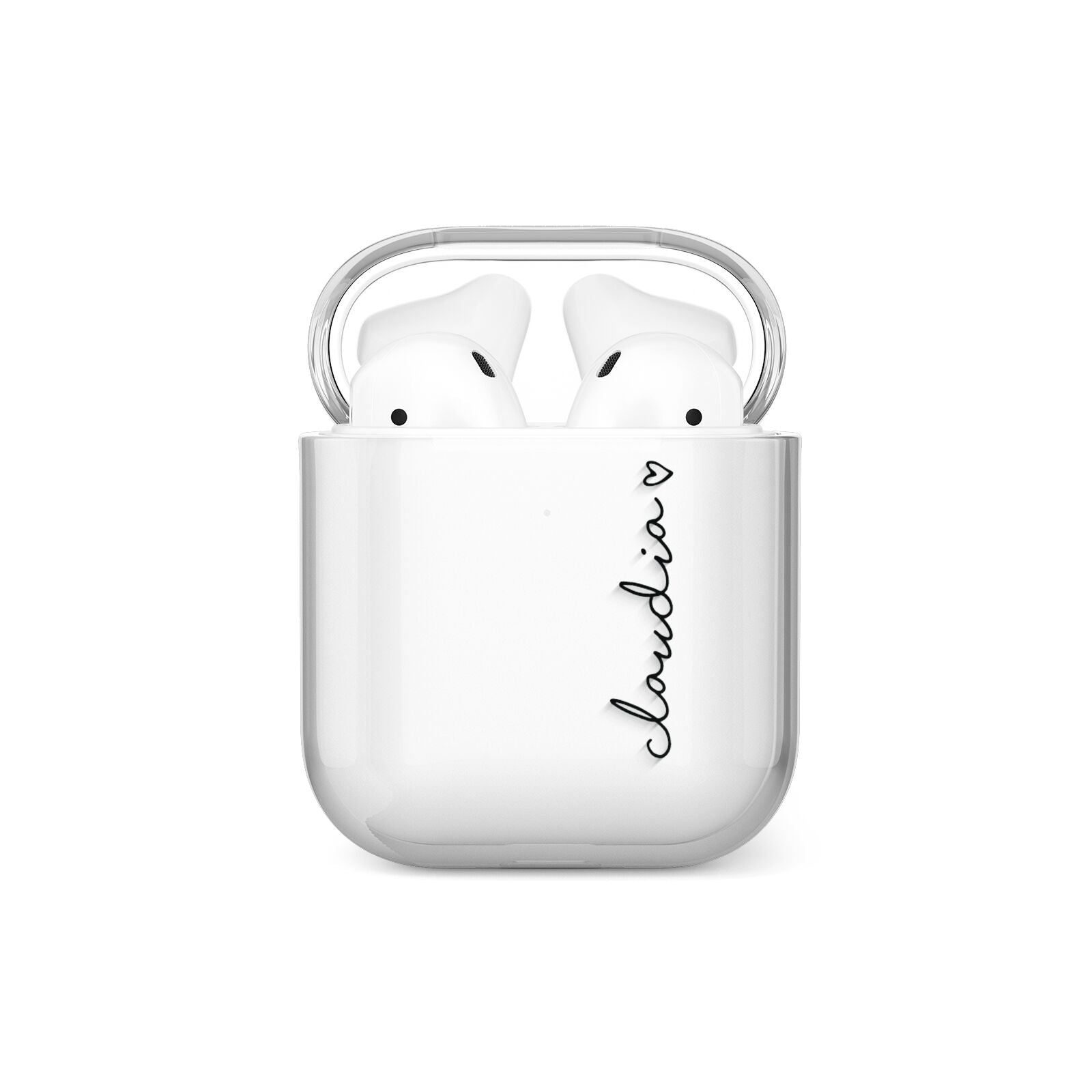 Personalised Black Name Heart Handwriting AirPods Case