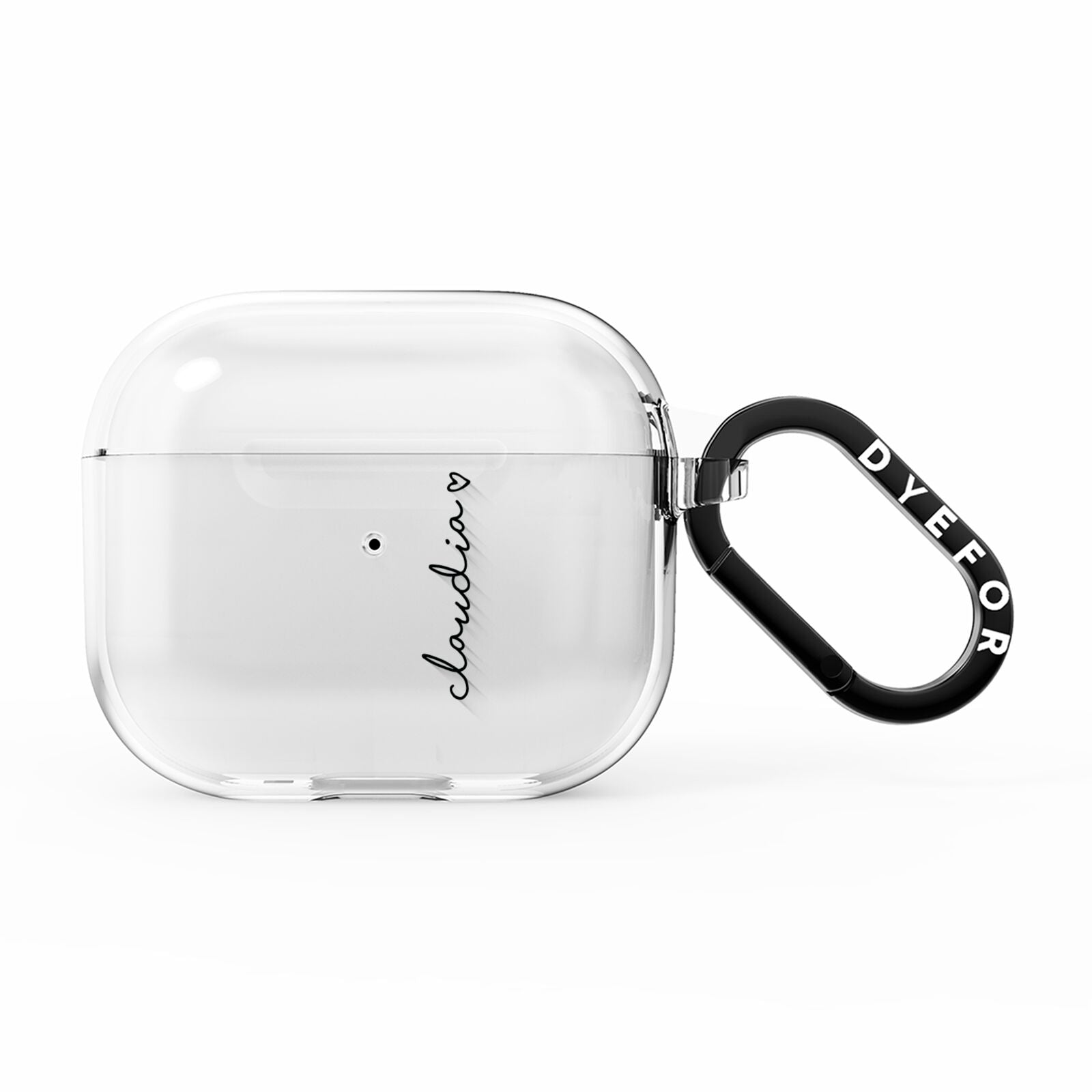 Personalised Black Name Heart Handwriting AirPods Clear Case 3rd Gen